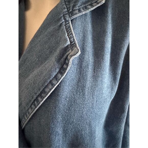 Ms Chaus women’s 90s vintage long sleeve denim blue jean collared dress midi lar - Picture 4 of 5